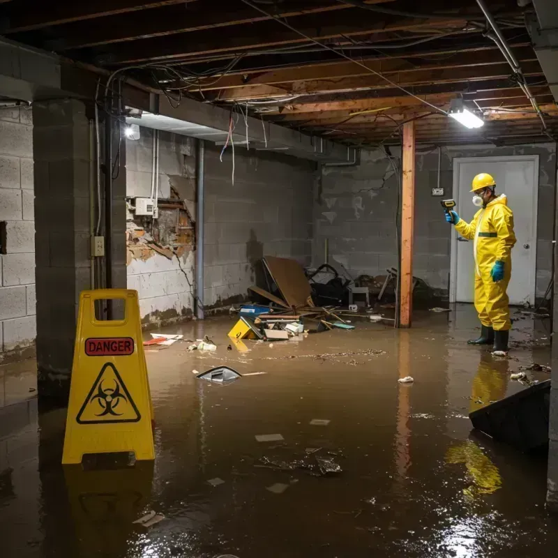 Flooded Basement Electrical Hazard in Belleville, IL Property